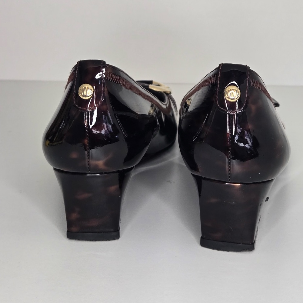 Stuart Weitzman Tortoiseshell Patent Leather Wedge Pumps | Size 7| Made in Spain - Picture 8 of 15